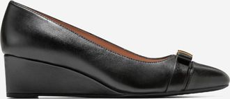 Cole Haan Womens Go-to Malta Bow Wedges - Black Size 10.5