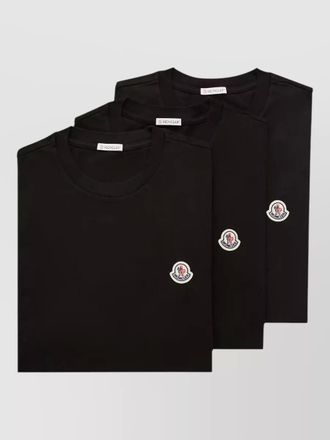 Moncler logo patch cotton jersey t shirt trio