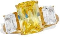 Savvy Cie Jewels Bold Radiant CZ Ring in Yellow at Nordstrom Rack, Size 8