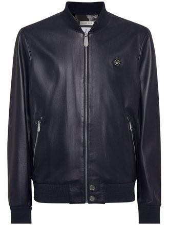 Philipp Plein Bomber in pelle - Blu