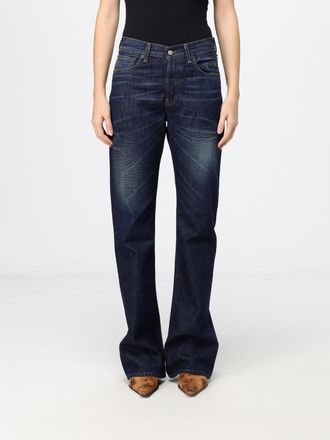 Acne Studios Jeans skinny a vita alta in denim di cotone blu