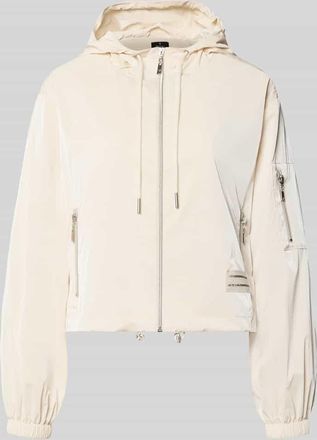 Monari Bomberjacke mit Kapuze und Rei&szlig;verschlusstaschen in Ecru, Gr&ouml;&szlig;e 34