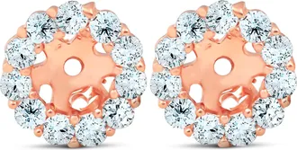 Pompeii3 3/8ct Halo Diamond Earring Jackets 14K Rose Gold (4mm)