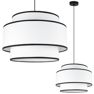 OEM L&aacute;mpara Colgante Viena Blanca 1 Plano 40cm Borde Negro E27