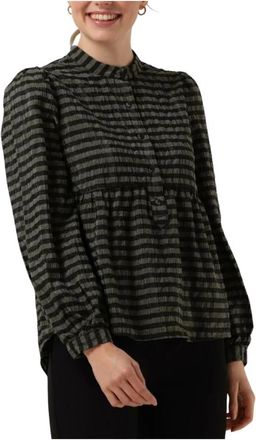 Levete Room Groene Vela Blouse - Dames - Blouses - Groen - XS - Polyester - Overhemden