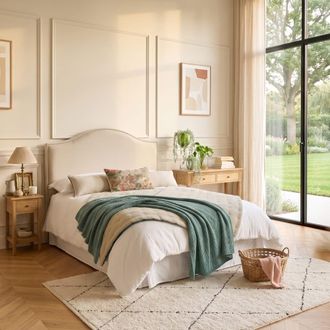 Robin des Bois Cabecero de cama estilo shabby chic en lino y algod&oacute;n