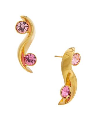 Oscar De La Renta Crystal Wave Earrings