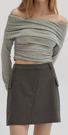 Crescent Nadia Mini Cargo Skirt In Grey