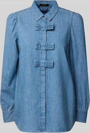 More & More More & More Regular Fit Jeansbluse mit verdeckter Knopfleiste in Blau, Gr&ouml;&szlig;e 36