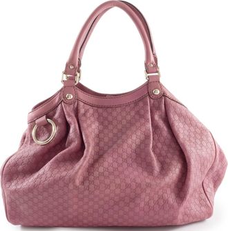 Gucci Pink Leather Handbag Tote Bag (Pre-Owned)