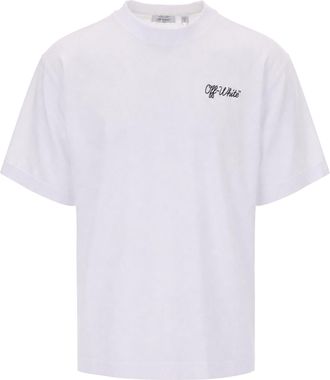 Off-white White Cotton Embroidered Oversized T-Shirt