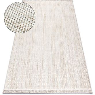 RugsX Rugsx - Alfombra Nano Eo78a Melange, Bucle, Tejido Plano Blanco / Beige Beige 140x190 Cm