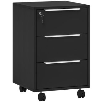 HOMCOM Cajonera de oficina 40x40x63.5 cm negro
