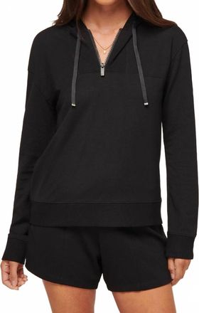 Travis Mathew Friday Ponte Half Zip Hoodie In Black