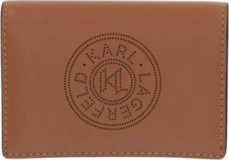 Karl Lagerfeld Small Wallet - Dames - Portefeuilles - Bruin - ONE Size - Leer - Accessoires