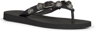 Balenciaga Womens Thong Sandals Cagole Recycled Rubber Black Polyurethane