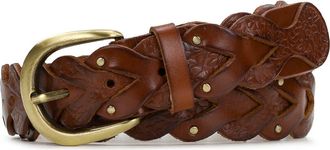 Patricia Nash Sassetta Woven Leather Belt in Tan at Nordstrom Rack, Size Medium