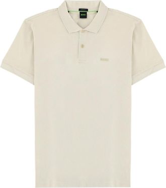 HUGO BOSS Beige Logo Shirt Collar Polo
