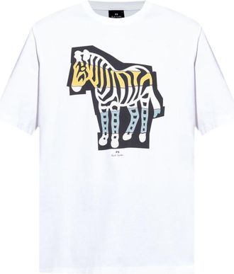 Paul Smith White Crewneck Printed T-Shirt