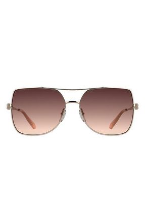 Kendra Scott Davie 60mm Gradient Aviator Sunglasses in Rose Gold at Nordstrom