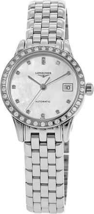 Longines Flagship Automatic Mother of Pearl Diamond Dial & Bezel Womens Watch L4.274.0.87.6