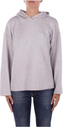 Dondup Grijze Hoodie Sweater Logo Achterkant - Dames - Hoodies - Grijs - M - Katoen - Hoodies & sweatvesten