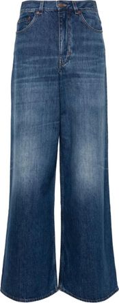 Chlo&eacute; Blue Cotton wide-leg denim jeans
