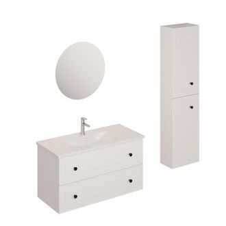 Puma Naturel Conjunto De Ba&ntilde;o Con Lavabo Que Incluye Mezclador De Lavabo, Ca&ntilde;o Y Sif&oacute;n Naturel Forli Blanco (ksetforli3)