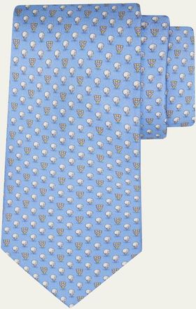 Ferragamo Mens Gancini Golf Tee Tie