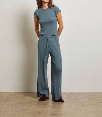 perfectwhitetee Maddie Brushed Waffle Pants In Slate