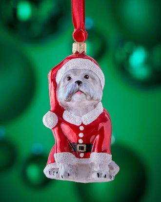 Joy to the World Collectibles Westie Santa Outfit Christmas Ornament