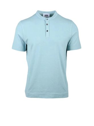 Alpha Studio Aqua Cotton Elastane Stretch Henley