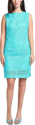 Ming Wang Ming Wang Geometric Lace Cutout Woven Sheath Dress