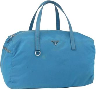 Prada Pre-owned Nylon Weekendtas - Dames - Vintage Weekendtas - Blauw - ONE Size - Nylon - Vintage