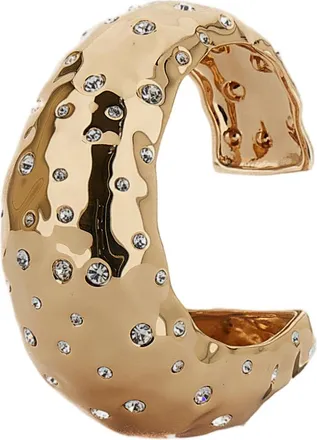 Self Portrait Mottled Gold Crystal Brass Bracelet