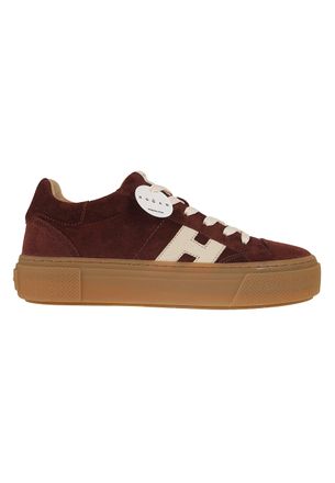 Hogan Burgundy H705 Suede Chunky Sneakers