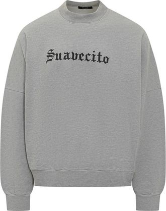 Willy Chavarria Suavecito Hooligan Crewneck - Heren - Sweatshirts - Grijs - L - Katoen - Hoodies & sweatvesten