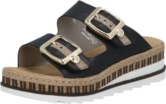 Rieker Regina 55 Slide Sandal in Schwarz/Beige at Nordstrom, Size 5-5.5Us