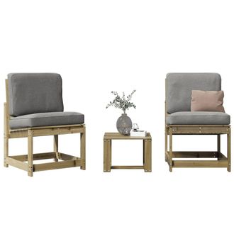 vidaXL Juego De Muebles De Jard&iacute;n 3 Pzas Madera De Pino Impregnada Vidaxl