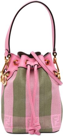 Fendi Pre-owned Fendi Mini Pequin Raffia F is Mon Tresor Bucket Bag Ladies YXVB1H53UCWHASXY