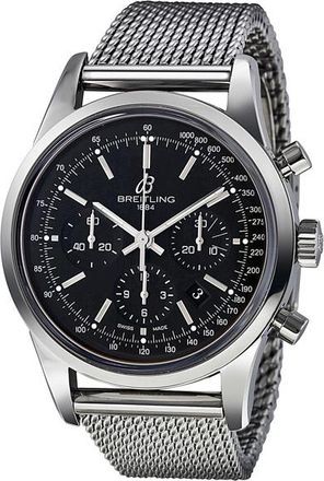 Breitling Pre-owned Breitling Transocean Chronograph Automatic Black Dial Mens Watch AB015212/BA99.154A