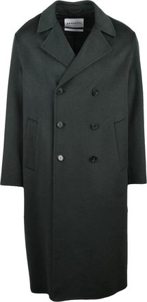 Amaranto Double-Breasted Coat - Heren - Mantel - Groen - S - Wol - Jassen