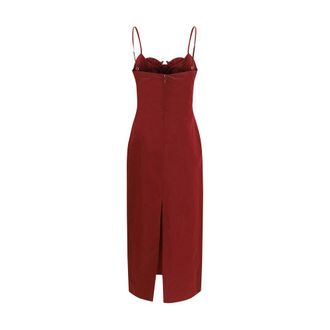 Magda Butrym Womens Bordeaux Cotton Cocktail Dress