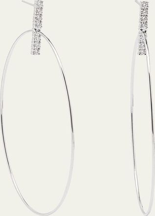 Lana Jewelry 14K Gold Flawless Diamond Bar Stud Hoop Earrings, 60mm