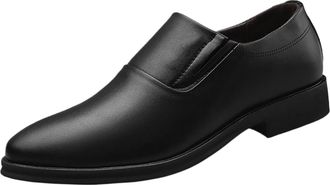 Generic Breathable Dress Shoes for Men Lightweight Formal and Wedding Footwear with Anti-Slip Sole Office Party Occasions(Black,7.5 UK)