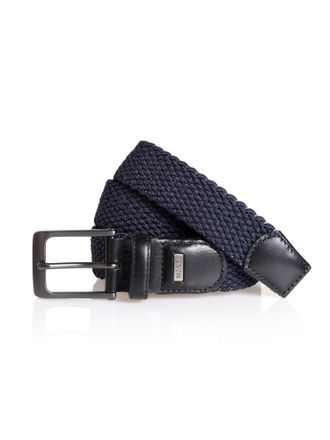 Monti Lederg&uuml;rtel MONTI MONZA, Herren, Gr. 11,5, blau (marine), Materialmix, G&uuml;rtel Lederg&uuml;rtel, strukturierte Optik, modern