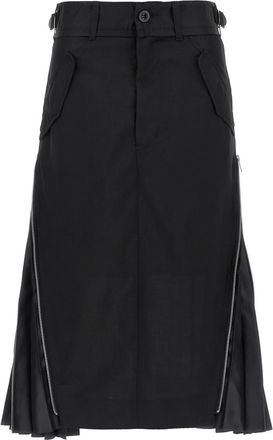 sacai Black Cargo Mix skirt