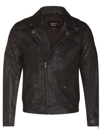 Infinity Leather Mens Cross Zip Leather Biker Jacket - Gibraltar