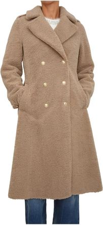 Guess Lange Jas van Imitatiebont - Dames - Mantel - Beige - S - Polyester - Jassen