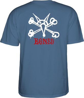Powell Peralta Rat Bones T-Shirts, Indigo Blue, 3XL